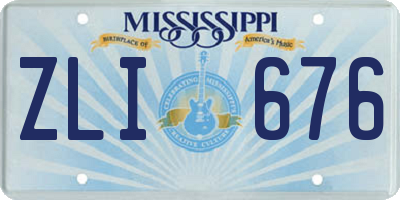 MS license plate ZLI676