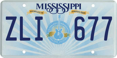 MS license plate ZLI677