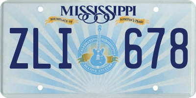MS license plate ZLI678