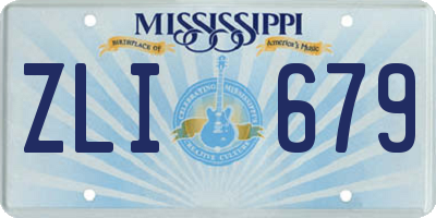 MS license plate ZLI679