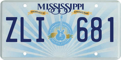 MS license plate ZLI681