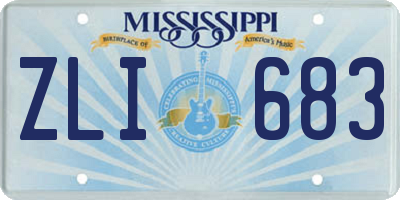 MS license plate ZLI683