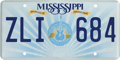 MS license plate ZLI684