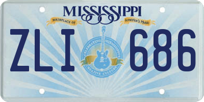 MS license plate ZLI686