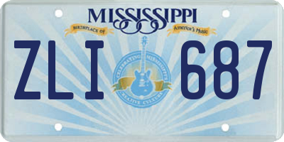 MS license plate ZLI687