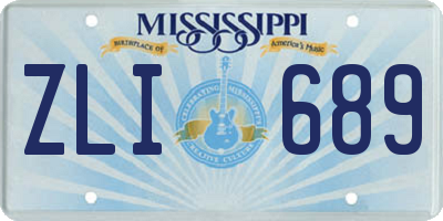 MS license plate ZLI689