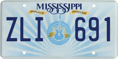 MS license plate ZLI691