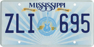 MS license plate ZLI695