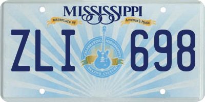 MS license plate ZLI698