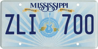 MS license plate ZLI700