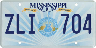 MS license plate ZLI704