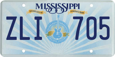 MS license plate ZLI705