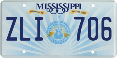 MS license plate ZLI706