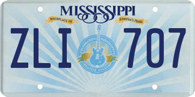 MS license plate ZLI707