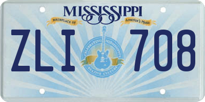 MS license plate ZLI708