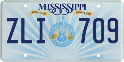 MS license plate ZLI709