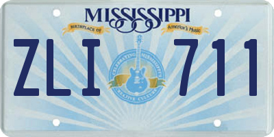 MS license plate ZLI711