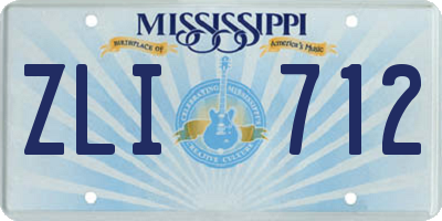 MS license plate ZLI712