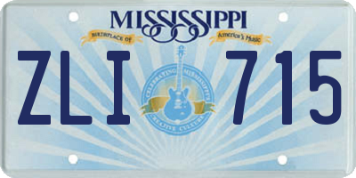 MS license plate ZLI715