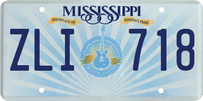 MS license plate ZLI718