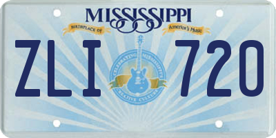 MS license plate ZLI720