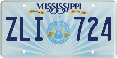 MS license plate ZLI724
