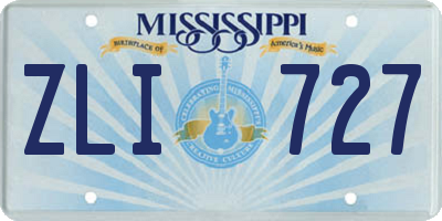 MS license plate ZLI727