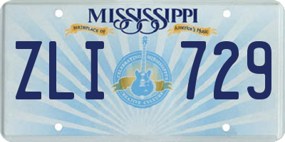 MS license plate ZLI729