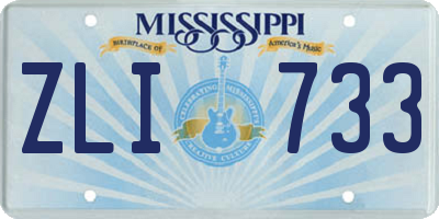 MS license plate ZLI733
