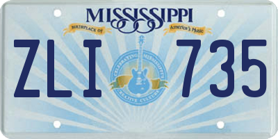 MS license plate ZLI735