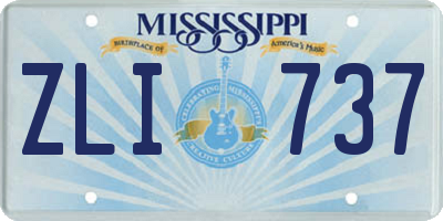 MS license plate ZLI737