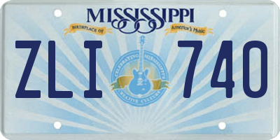 MS license plate ZLI740