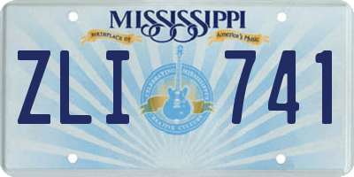 MS license plate ZLI741