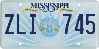 MS license plate ZLI745