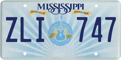 MS license plate ZLI747