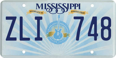 MS license plate ZLI748
