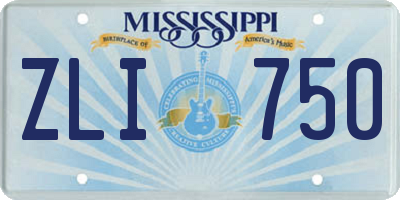 MS license plate ZLI750