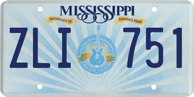 MS license plate ZLI751