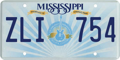MS license plate ZLI754