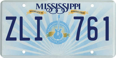 MS license plate ZLI761