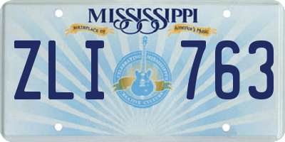 MS license plate ZLI763
