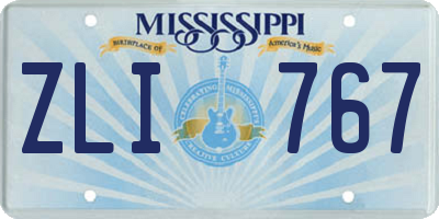 MS license plate ZLI767