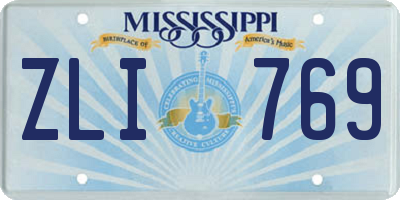 MS license plate ZLI769