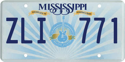 MS license plate ZLI771