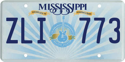 MS license plate ZLI773