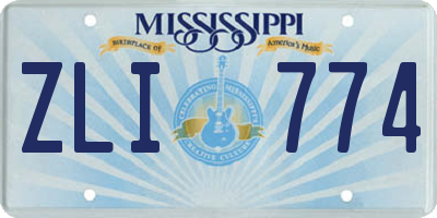 MS license plate ZLI774