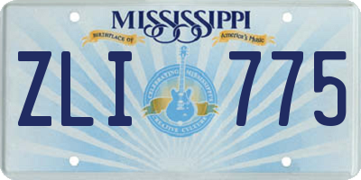 MS license plate ZLI775