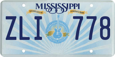 MS license plate ZLI778