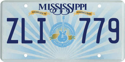 MS license plate ZLI779
