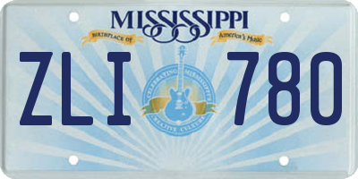 MS license plate ZLI780